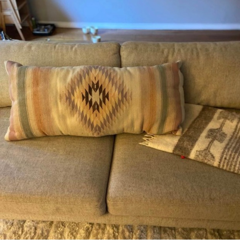 Large bohemian pillow made made from Zapotec rug